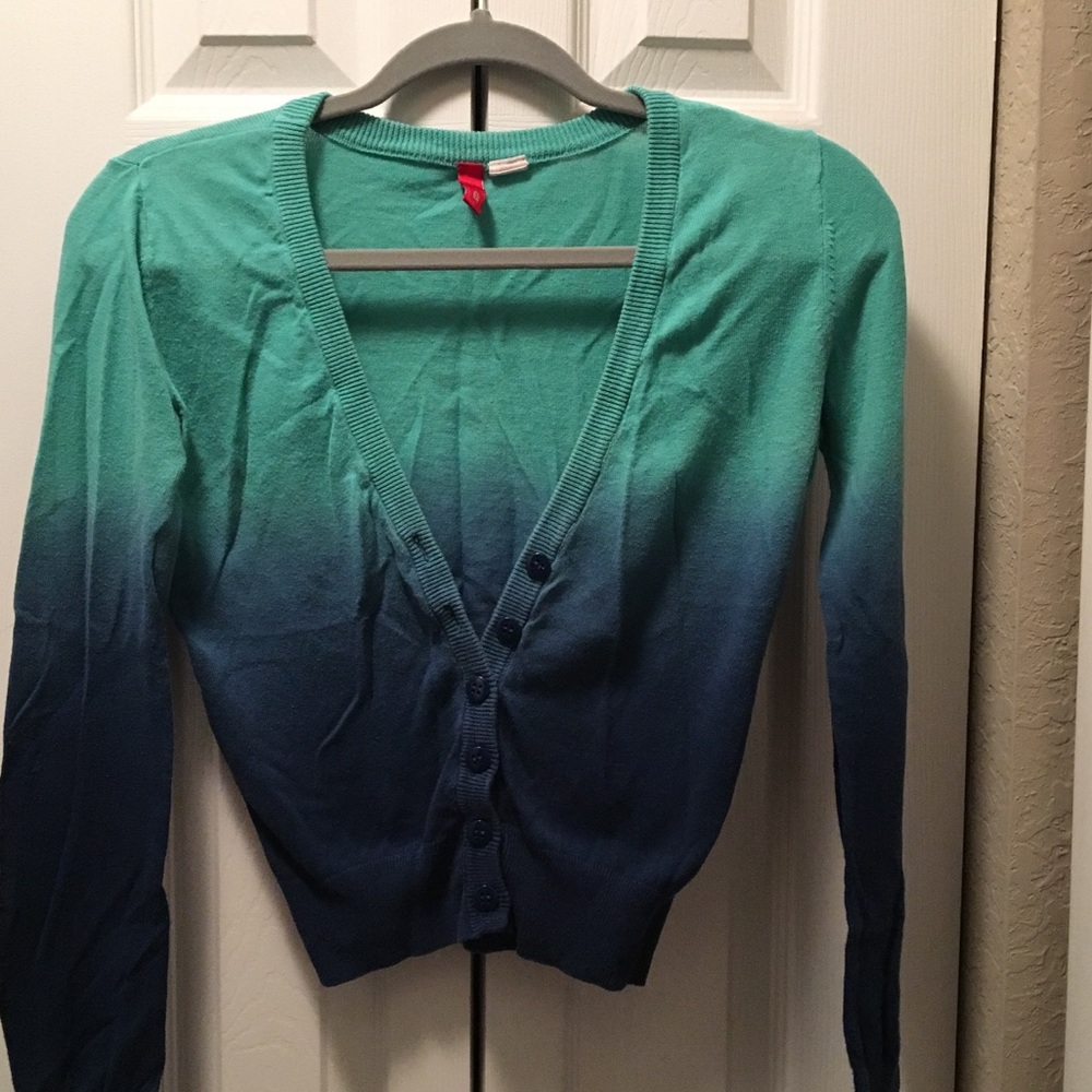 H&M Blue Ombré Long Sleeve Cardigan